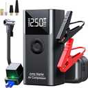 Jump Starter with Air Compressor, LERTIN 2500A 150PSI Portable Car Battery Jump Starter Pack, 12V Jump Box with USB Fast Charge, for up to 9.0 Gas/8.0L Diesel Engine, 3 Modes Lights/Large LCD Display