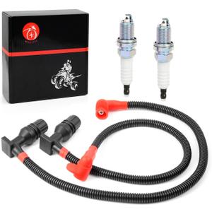 Ignition Coil Wire Cap and Spark Plug Compatible with Polaris Ranger Crew 800 RZR 4 S 800 2011-2017 4012888 4012889 4013078
