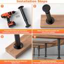Wlrrcwdttc 4 Pcs Metal Adjustable Furniture Legs 3.15-4.72 inch, Adjustable Cabinet Legs for Sofa/Bed/Chair/Couch/Dresser/Table,Heavy Duty Bed Replacement Support Legs for Bed Frame/Bed Center Slat