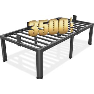 Yitong Angel 18 inch Twin XL Bed Frame with Round Corner Legs Mattress Slide Stopper,3500 lbs Heavy Duty Metal Platform,No Box Spring Needed,Easy Assembly,Noise Free