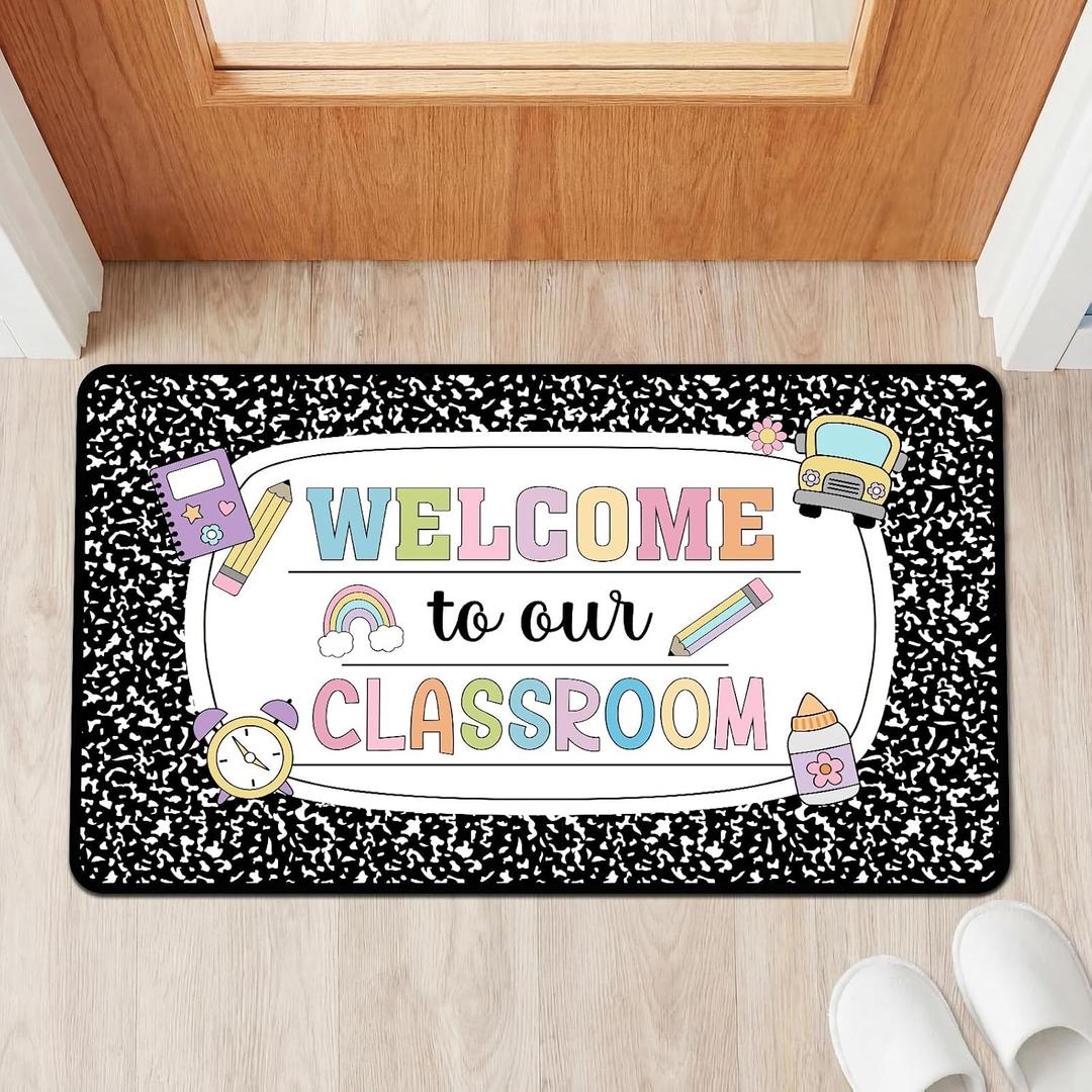 Tenceur Composition Classroom Door Mat 31.5 x 17.7 Inch Classroom Rug
