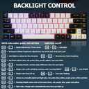 Guiheng Wired Portable 60% Mechanical Gaming Keyboard,RGB LED Backlit Compact 68 Keys Mini Wired Office Keyboard with Red Switch for Windows Laptop PC Mac - White