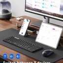 Foldable Keyboard and Mouse, Samsers Folding Bluetooth Keyboard Combo, 2.4G + BT5.0 x 2, Full-Size Portable Travel Keyboard & Rechargeable Wireless Mouse for Windows Android iOS Mac OS, Midnight