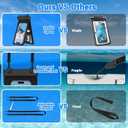 Waterproof Phone Pouch, IPX8 Double Space Cell Phone Case for iPhone 15 14 13 Pro Max Plus Samsung Galaxy S23 S22 Ultra, Detachable Lanyard, Cruise Ship Essentials, 2 Pack(Black+Black)