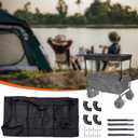 Removable Wagon Canopy Attachment with Rods Foldable Sun Shade Cover for Collapsible Beach Utility Push Pull Cart, Outdoor Picnic Trolley (Black)