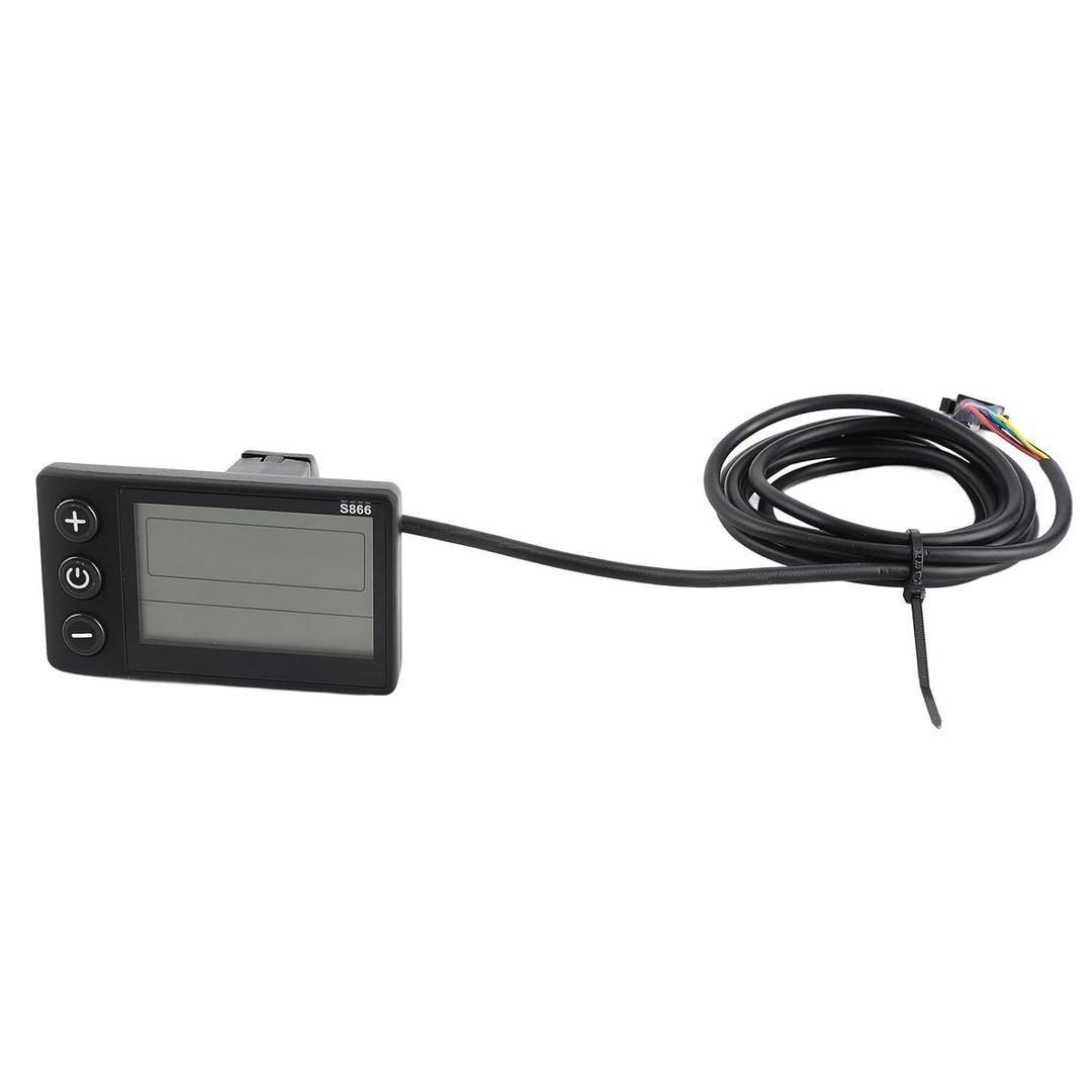 Ebikes Display, Bicycle Speedometer, Ebikes Replacement Parts, S866 LCD Bike Odometer, 24V 36V 48V Electric Scooter Control Panel with SM Plug