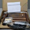 Mid Century Modern Nightstand with Charging Station, Modern Bedside Table with Fluted Drawer and Storage Shelf, End Side Tables Living Room for Bedroom, Office (Rustic Brown)