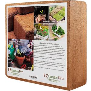 Compressed Coco Coir Brick (650 Grams) with Low EC & pH Balance High Expansion, Renewable, Excellent Aeration, Reduces Weed Growth, and Retains Water; 4 Bricks Expands to 10 Gallons (4)