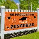 2 x Graduation Decorations 2026 Orange Graduation Banner 66.1" x 33.8" Graduation Backdrop Congrats Grad Banner for Outdoor Indoor High School College Class of 2026 Graduation Party Decorations