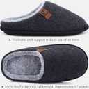 COFACE Womens Cozy Memory Foam Scuff Slippers Ladies Fuzzy Warm Slip On House Shoes With Arch Support, Indoor Outdoor Rubber Sole (Black)