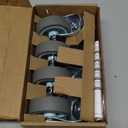 HOLKIE Caster Wheels 3 inch Locking Casters Set of 4, Threaded Stem 3/8" -16 x 1-1/2" (Diameter 3/8", Length 1-1/2") Swivel Heavy Duty Castors Gray