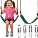 HeyZoo 2 Pack Heavy Duty Kids Swing Seat with 79" Adjustable Rope, 330 lbs Capacity Swing Set Accessories Replacement with 4 Carabiners and 4 Extra Hanging Straps, Outdoor Tree Playground Gifts, Green