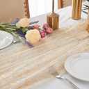 10FT 4PCS Gold Table Runners, Sheer Cheese Cloth Table Runner 120 Inch Tulle Sequin Glitter Metallic Foil Boho Table Cover Chiffon Cheesecloth