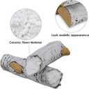Hisencn Gas Fireplace Logs Set, Ceramic White Birch Log for Gas Fireplace Intdoor Inserts, Vented, Electric Gas Fireplaces, Outdoor Firebowl, Linear Fire Pits Ceramic Fiber Fake Wood Logs, 6pcs