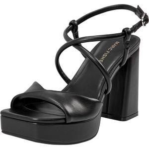 Marc Fisher Women's Glady Heeled Sandal (7, Black 001)