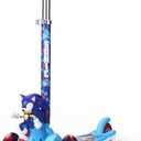 Sonic The Hedgehog 3D Kick Scooter for Kids, Self-Balancing 3 Wheeled Light Up Scooter with Extra Wide Anti-Slip Deck, Rear Brake, Lean to Steer, Lightweight Design, for Kids 3 and up, 75 LB Limit