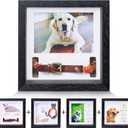 KCRasan Pet Picture Frame Memorial - Dog Memorial Sentiment Frame for Loss of Dog Gifts - Pet Collar Frame Remembrance Sympathy Cat Tribute Keepsake (Black)