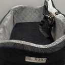 Lealchum Dog Car Seat Up to 55lb,2 Clip-On Safety Adjustable Leashs Car Dog Bed for 2 Small Dogs,Fully Detachable and Washable Pet Car Seat with 2 Storage Pockets,Easy to Install(Black/Grey, Large)