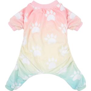 CuteBone Small Dogs Outfit Soft Puppy Onesies Pjs Dog Pajamas Pet Coat Cat Apparel Comfy Doggie Jumpsuit Bodysuit for All Seasons P09XL (X-Large, A05-Gradient footie)