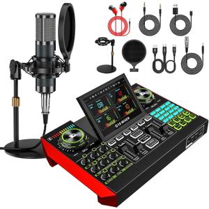 G10 DJ & Podcast Equipment Bundle, Audio Interface with Cardioid Designer P15 Mic for Gamer and All-in-One DJ Mixer, Perfect for Live Streaming, Singing, YouTube, Gaming
