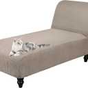 Armless Lounge Chaise Slipcover, Stretch Chase Chair Covers for Living Room Chaise Slipcovers Armless Chaise Lounge Indoor Slipcover for Bedroom Soft Jacquard Fabric Machine Washable(Taupe)