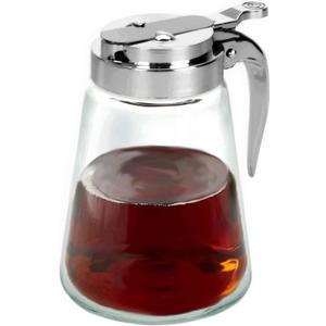 Glass Bottle Syrup Pitcher Honey Maple Syrup Dispenser Retracting Spout 12 oz