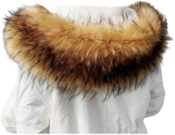Faux Fur Collar Scarf Hood Collar Shawl Stole Neck Warmer for Winter Coat