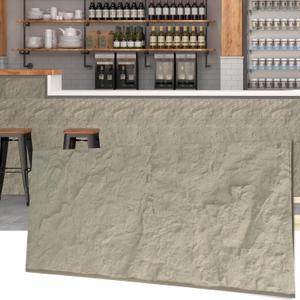 KASARO PU Faux Rock 3D Wall Panels, 3 Pieces Wainscoting Panel Accent for Interior Wall Decor, Waterproof Wall Covering, 47.24  23.62 inch, Cement Lily (A_Cement Lily)