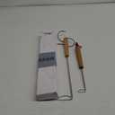 Pigtail Food Flipper 2Pcs, HaSteeL 12 & 17 Inch Meat Turner Hook, Stainless Steel Pig Tail Flipper Hook With Wooden Handle, Grill Accessories for BBQ Grilling Griddle Kitchen Cooking - Right Handed