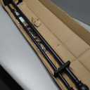 Matte Black Double Curtain Rods 36-72 Inch,1Front and 5/8Back Double Drapery Rod with Small Round Ball and Aluminum Brackets, Adjustable Dual Window Rod for Sheer/Blackout Curtains