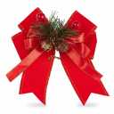 12-pack Red Velvet Christmas Tree Tree Top Decoration Pendant Bow