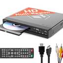 Compact DVD Player with Included HDMI | Multi Region Disc Playback | 1080 HD Upscaling | HDMI, RCA, & AV Connectivity | USB, MP3, & CD Playback | Easy Use Remote Control Included | OAKCASTLE DVD100, Black