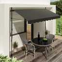 Manual Retractable Awning, 78" x 47" Outdoor Retractable Patio Awning Sunshade Shelter, Adjustable Patio Door Window Awning Canopy with Sun Shade Curtain for Backyard (Dark Gray)