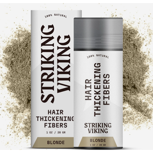 Striking Viking Hair Fibers for Thinning Hair - Building Fibers (Blonde) 28g - Naturally Derived Formula - Long Lasting Powder for Undetectable, Thicker Looking Results for Men & Women