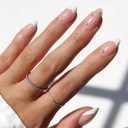 Glamnetic x GLAMZILLA Press On Nails - ALWAYS & FOREVER | Short Almond French Tip Fake Nails with 3D Pearls, Salon Quality Wedding Nails | 15 Sizes - 30 Nail Kit with Glue