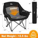 Bolosy Oversized XL Camping Chairs for Adults Heavy Duty Support 500 lbs Outdoor Folding Chairs Padded Portable Lawn Chairs Camp Chairs with Cup Holder, Single Pack