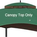 Replacement Gazebo Canopy Top Cover for 10 x 12, Double Tiered Waterproof Canopy Roof for Lowe's Allen Roth Gazebo #GF-12S004B-1(Green)