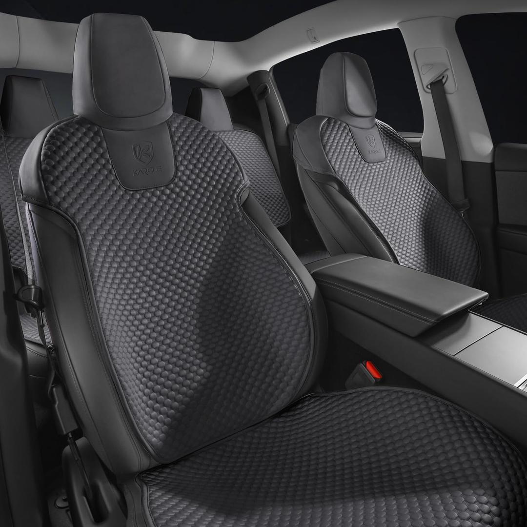 Ice Silk Seat Cover for Tesla Model 3 2024–2026 Highland, Cooling Breathable Seat Cushion, Custom Fit Interior Protection, Non-Slip Washable Cover, Black