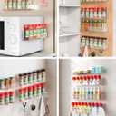 Nieifi Spice Rack Wall Mount, 4 Pack, Clear, Screw or Adhesive Installation, Spice Rack Organizer for Your Kitchen Cabinet or Pantry Door