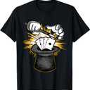 Magician Hat Wand Cards Graphic Magic Show Performer T-Shirt, Small