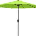 MEWAY 9ft Patio Umbrella Outdoor Table Umbrellas with Push Button Tilt and Crank, Market Umbrella 8 Sturdy Ribs for Deck, Garden, Pool and Backyard, Apple Green