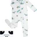 BubblePanda Rayon Made From Bamboo Baby Pajamas Baby Clothes for Boys Girls Unisex Zip-Front Non-Slip Onesie Sleeper (12-18 Months, Dinosaur)