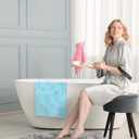 3 Pcs Watercolor Mermaid Hand Towels Cotton Absorbent Jacquard Weave Mermaid Kitchen Towel 3D Seasonal Decorative Washcloth for Home Drying Cleaning Cooking Gift, 14" x 29" (Blue, Pink, Purple)