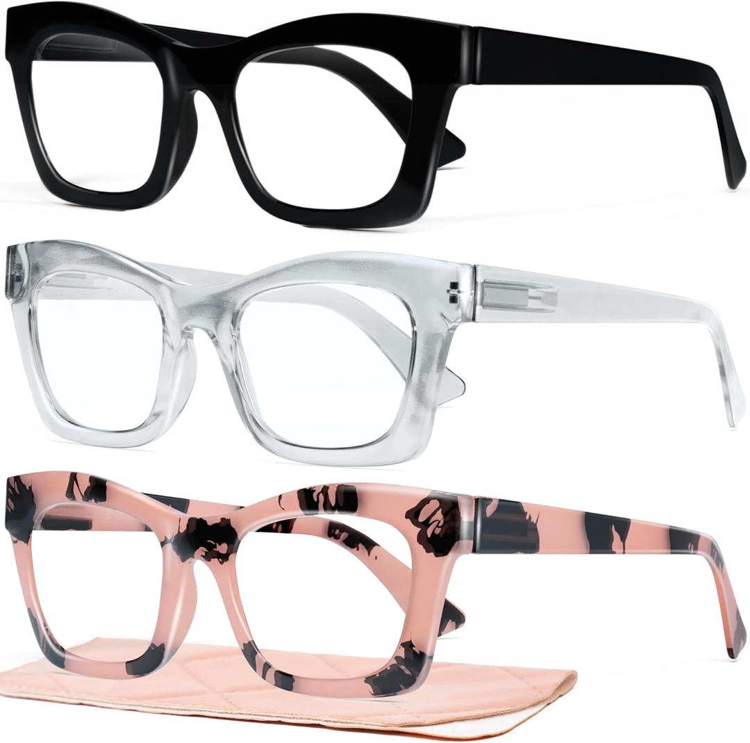 CCVOO 6 Pack Oprah Reading Glasses for Women, Eyeglasses, Blue Light Readers for Women, Computer Eye Glasses, Cheaters (Twilight Rose Trio), Magnification Strength: 2.5 x
