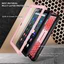 All-New 8 & 8 Plus Tablet 8“,DJ&RPQ Incompatible iPad TCL Full Body Rugged Hands-Free Viewing Stand Back Cover with Screen Protector-Pink