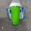 Slushy Cup & Slushy Maker, Portable Smoothie Slushie Squeeze Cup for Juices, Milk and Ice Cream Make, Double Layers Silica with Lid & Straw for Kids, Friends & Family (GREEN, STANDARD SIZE)