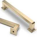 Asidrama 10 Pack 5 Inch(128mm) Brushed Brass Kitchen Cabinet Handles, Gold Cabinet Pulls Kitchen Cabinet Hardware Cupboard Handles Drawer Pulls