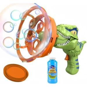 SHENSE Dino Bubble Gun Bubble Machine for Dinosaur Bubble Blower Toy for Kids and Toddlers Bubble in Bubble Gun Party Favors Birthday for 3 4 5 6 7 8 9 10+Years Old Boys and Girls (Green)