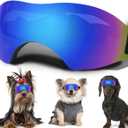 Small Dog Sunglasses, Dog Goggles with Adjustable Strap, UV Protection, Winproof, Snowproof
