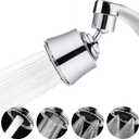 Houtingmaan Kitchen Sink Faucet Aerator with 2 Ball Joint, Big Angle Swivel Faucet Head Replacement with 4 Spray Models, 55/64-27UNS Famale Thread - Chrome